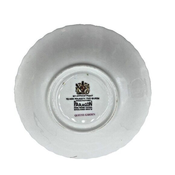 Paragon Demitasse Tea Cup Saucer To Her Majesty Queen England Queens Garden 4 oz - Picture 8 of 15